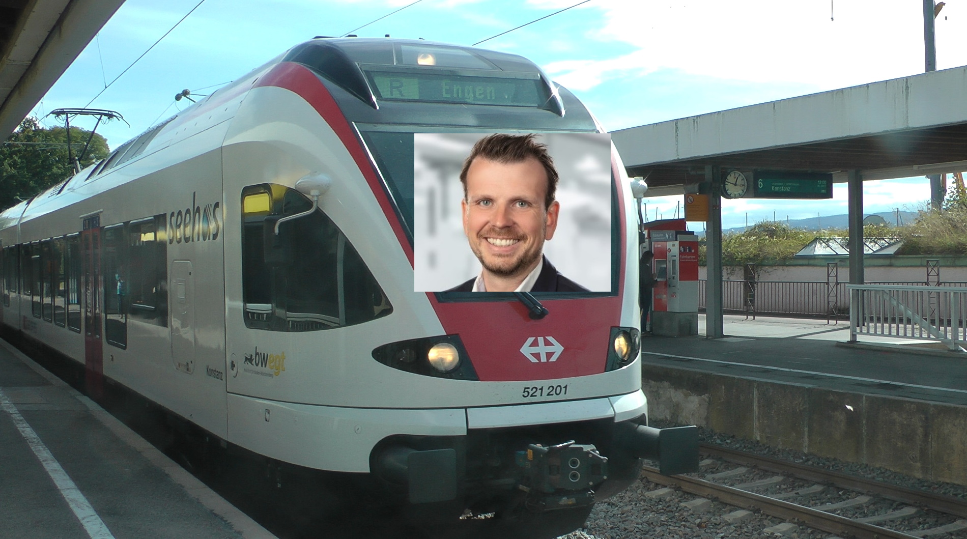 Gregor Frei, Photo: SBB CFF SBB. Ein Schweizer Zug auf deutschem Boden: der „seehas“. Photo: Hermann Schmidtendorf